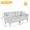 thumbnail image 2 of 83.5" Modern Loveseat Sofa, Upholstered Burlap Fabric 2-Seat Sofa Couch with Back Cushions and Pillow, love seat Small Space Sofa for Living Room Apartment Bedroom Dorm Office, Off-White, 2 of 9
