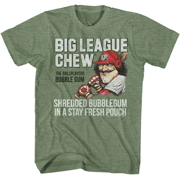 Big League Chew ShreDDed Military Green Heather Adult T-Shirt S