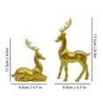 thumbnail image 3 of Sunshy Christmas Decorations, 2Pc Resin Reindeer Decor Reindeer Figurine Reindeer Christmas Reindeer Figurine Reindeer Decor Decorative Deer Figurine Gold, 3 of 7