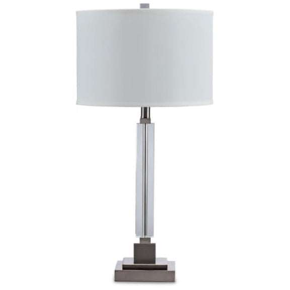 Signature Design by Ashley Contemporary Deccalen Table Lamp Clear/Silver Finish