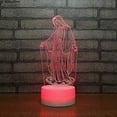 thumbnail image 2 of Luz De Noche 3D Virgen María Luz De Noche Lámpara De Ilusión Led 7 Cambio De Color Control Táctil Mesa Decoración De Escritorio Lámparas Regalo De Cumpleaños Base Acrílico Cable USB, 2 of 5