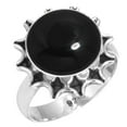 thumbnail image 1 of 925 Sterling Silver Ring For Women - Teens Genuine Black Onyx Gemstone Silver Ring Size 11 July Birthstone Simple Silver Ring Size 11 Thanksgiving Gift For Girl Friend Gemstone 925 Silver Jewelry, 1 of 5