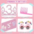 thumbnail image 3 of Decoraciones de Cumpleaños, Kit de Sash y Corona con Brillo con Gafas de Sol de Feliz Cumpleaños, Corona de Princesa Tiara y Accesorio de Atuendo para Fiesta de Sash, 3 of 6