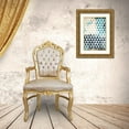 thumbnail image 3 of Grey, Jace 23x32 Gold Ornate Wood Framed with Double Matting Museum Art Print Titled - Steal Teal Triangles, 3 of 4