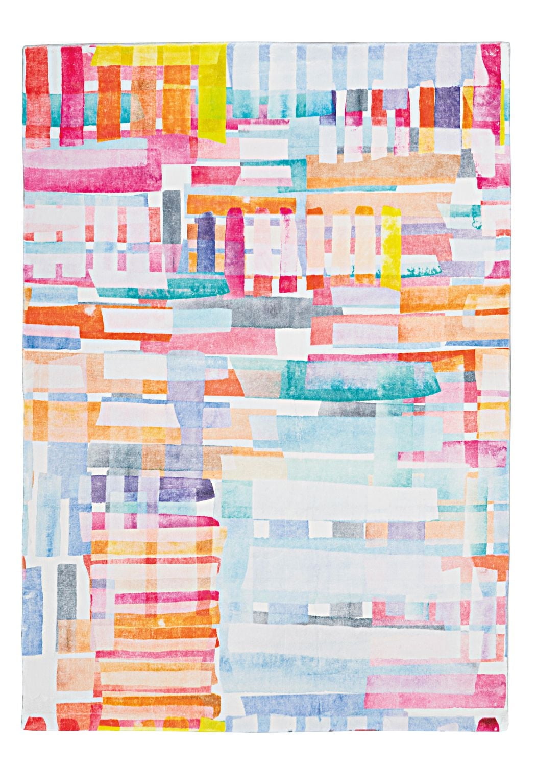 Tapis Motif Faux Lapin Swatch rose & bleu de 8 pi x 10 pi