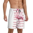 thumbnail image 2 of Naloa Flamingo Men's Short Pajama Pants, Lounge Comfort Shorts with Elasticized Waistband and Side Pockets - Medium, 2 of 9