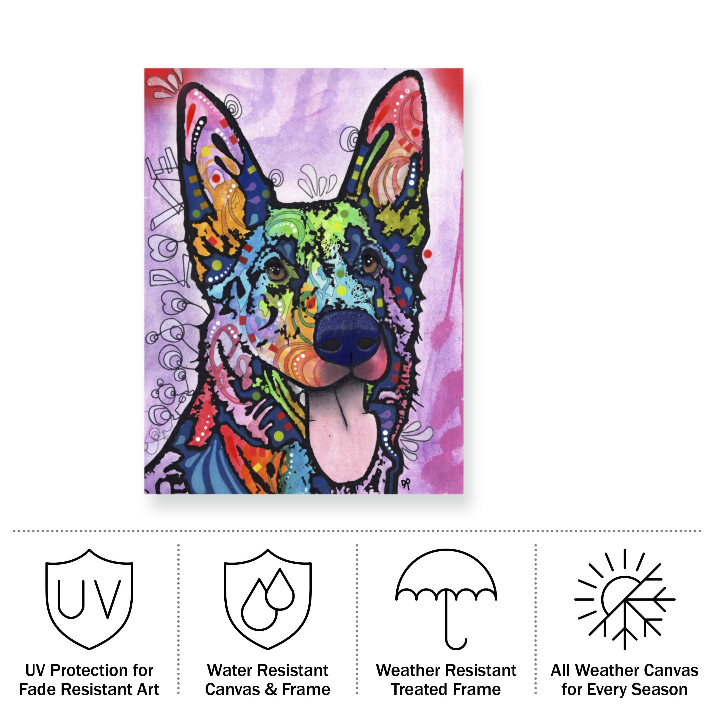 Dean Russo 'Shepherd Love' Outdoor Canvas 24x18
