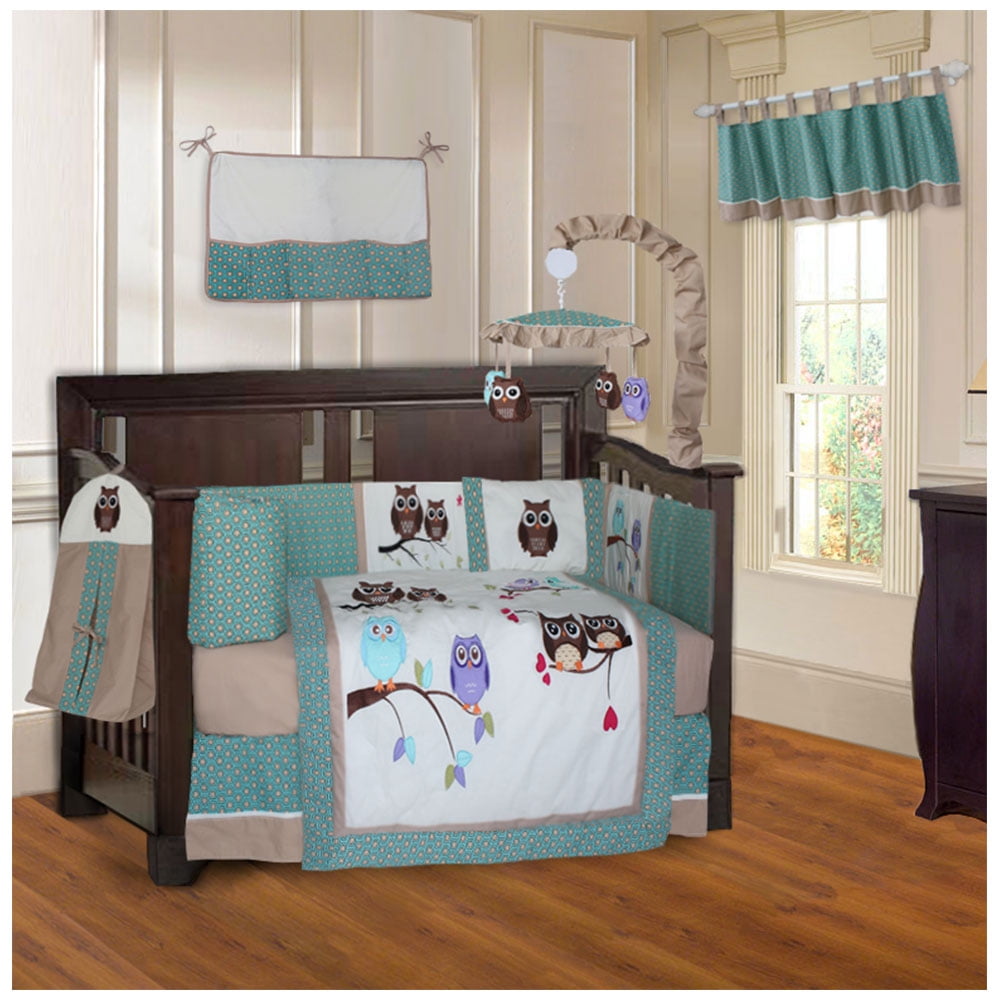 turquoise crib sheet