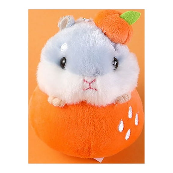 4 INCH Lovely Orange Hamster Bag Charm Plush Keychain, Cute Hamster Cartoon Plushies Keyring for Kids Gift, Soft Stuffed Animals Pendant for Girls Boys, Back to School Backpack Decoration A