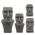 thumbnail image 5 of Résine, Planteur de Tête de MOAI de 11 Po, Gris, 5 of 5