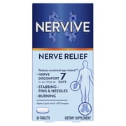 Nervive Nerve Relief Tablets with Vitamin B12 and Alpha Lipoic Acid, 30 Count