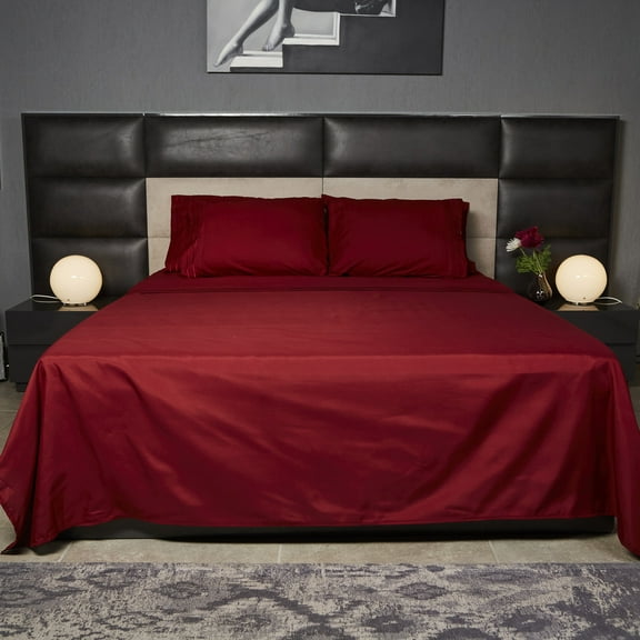 Linum Home Textiles 1800 TC Brushed Microfiber Sheet Set with 4 Line Embroidery