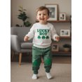 thumbnail image 6 of BemeyourBBs Toddler Baby Boy St Patricks Day Outfit Cute Irish Spring Clothes Lucky Boy Clover Letter Long Sleeve Sweatshirt and Joggers Pants 2 Piece Clothing Set, 6 of 9
