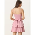 thumbnail image 4 of Vestido de Tirantes Finos Allegra K En Capas con Volantes Rosa XL, 4 of 6