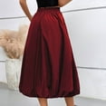thumbnail image 5 of Feancey Bubble Skirts for Women Elastic High Waisted Maxi Skirt 2025 Trendy A Line Skirts Summer Casual Pleated Long Skirt with Pockets Wine XL, 5 of 9