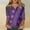 Purple, variant on 3/4 Sleeve Tops for Women Summer Notched V Neck Plain T Shirts Casual Cute Three Quarter Length Blouses Khaki S
