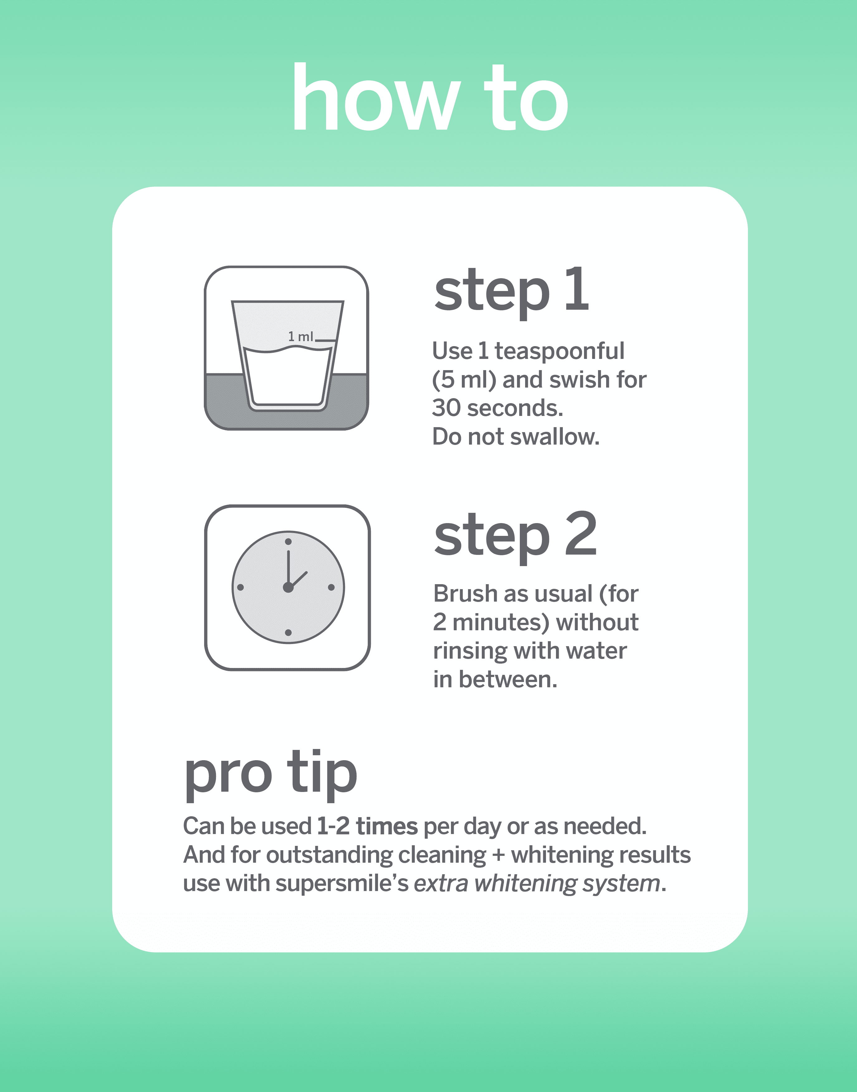 Supersmile Extra Whitening Pre-Rinse, Pre-Brush Mouthwash, Alcohol-Free, 16 oz