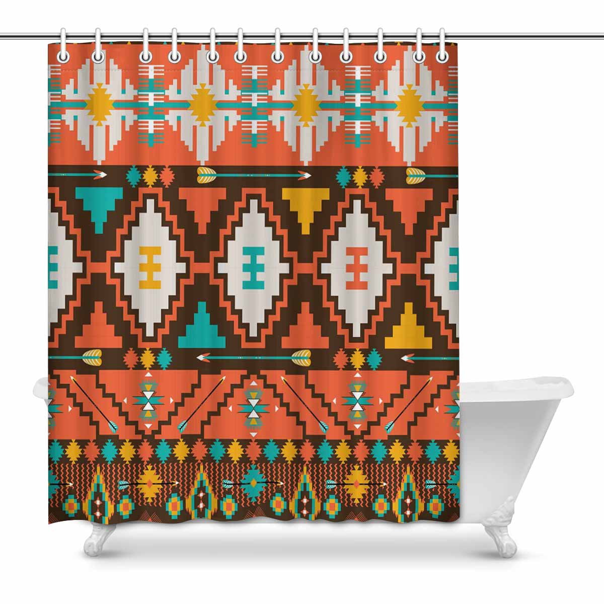 Aztec calendar on old stone Shower Curtain Bathroom Waterproof Fabric & 12hooks 