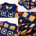 thumbnail image 6 of Men Shirts Short Sleeve Hollow Crochet Cardigan Knitted Top Button Down Collared Breathable Summer Hawaiian Shirt for Men Navy L, 6 of 6
