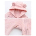 thumbnail image 5 of Otqutp Baby Fuzzy Fleece Jumpsuit Toddler Bear Hood Snowsuit New Born Furry Warm Zip up Romper Winter Outwear Clothes, 5 of 6
