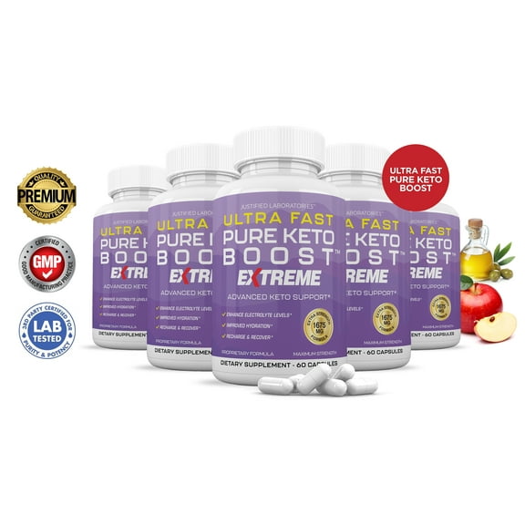 (5 Pack) Ultra Fast Pure Keto ACV Extreme Pills 1675mg Alternative to Gummies Dietary Supplement 300 Capsules