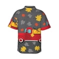 thumbnail image 3 of Daiia Red Pickup Truck With Pumpkins Hawaiian Shirt for Men Gentle Cotton Regular Short Sleeve Casual-Large, 3 of 9
