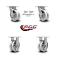 thumbnail image 2 of 5 Inch V Groove Semi Steel Caster Set with Ball Bearings 2 Swivel Lock 2 Rigid, 2 of 2