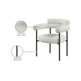 thumbnail image 2 of Meridian Furniture Blake Fabric Dining Side Chairs, Cream (Set of 2), 2 of 7