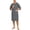 Dark Gray, variant on Men's 100% Cotton Robe Soft Zipper Bathrobes Short Sleeve Summer Kimono House Coat with Pockets (Navy Blue, 2XL)