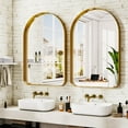 thumbnail image 5 of AnyRose 20"x30" Arched Bathroom Mirror Modern Vanity Mirror with Deep Frame – Wall-Mounted Mirror for Bathroom Bedroom,Gold, 5 of 5