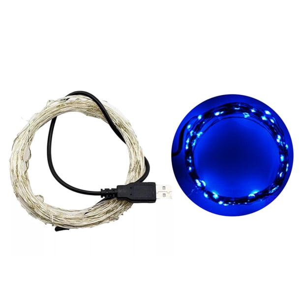 Carga USB Impermeable Cadena de alambre de plata Luces 5V para la decoración casera de la boda 5M 50leds Advancent LED1165-03