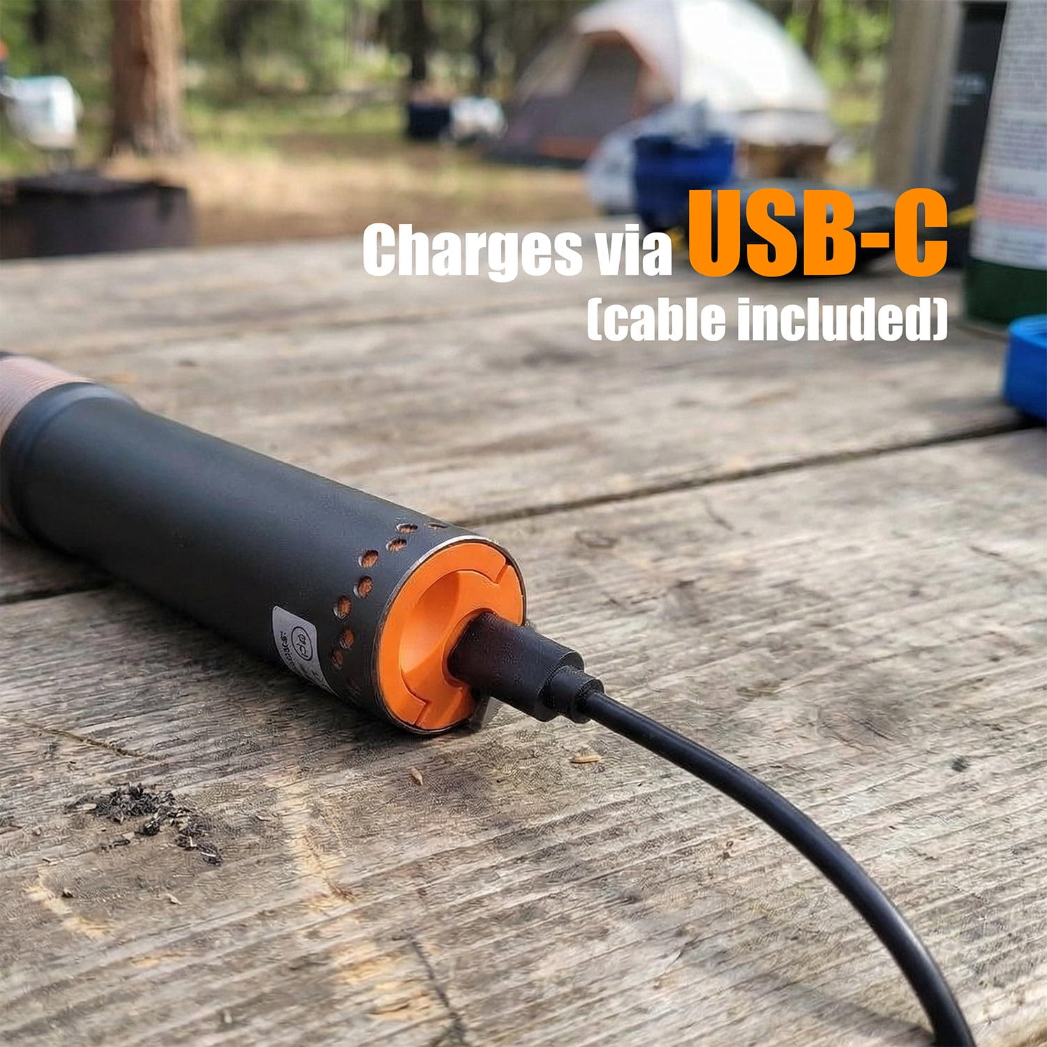 Ozark Trail Rechargeable LED Pocket Flashlight and Lantern, 1000 lm, IPX5 Water-Resistant, Black & Orange