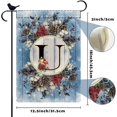 thumbnail image 6 of Monogram Letter U Winter Small Garden Flag Burlap Family Last Name Initial Yard Flag 12.5 x 18 Inch Snow Red Birds Floral Garden Flag Vertical Holiday Outdoor Farmhouse Decoration, 6 of 6
