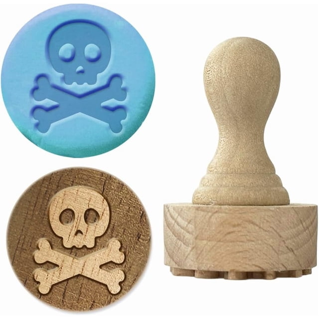 Sellos de madera con mango de 1,7 x 1,1 pulgadas, sellos de madera para arcilla, sellos de madera para cerámica, sellos de cerámica, herramientas con mango de madera