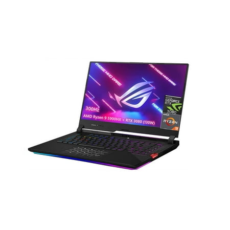 ASUS ROG Strix Scar 15 (2021) Gaming Laptop, 15.6" 300Hz IPS Type FHD Display, NVIDIA GeForce RTX 3080 (130W), 8-core AMD Ryzen 9 5900HX,Windows 10 Home, with HDMI Cable (32GB RAM | 2TB PCIe SSD)