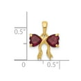 thumbnail image 2 of FB Jewels 14k Gold Polished Rhodolite Bow Pendant, 2 of 2