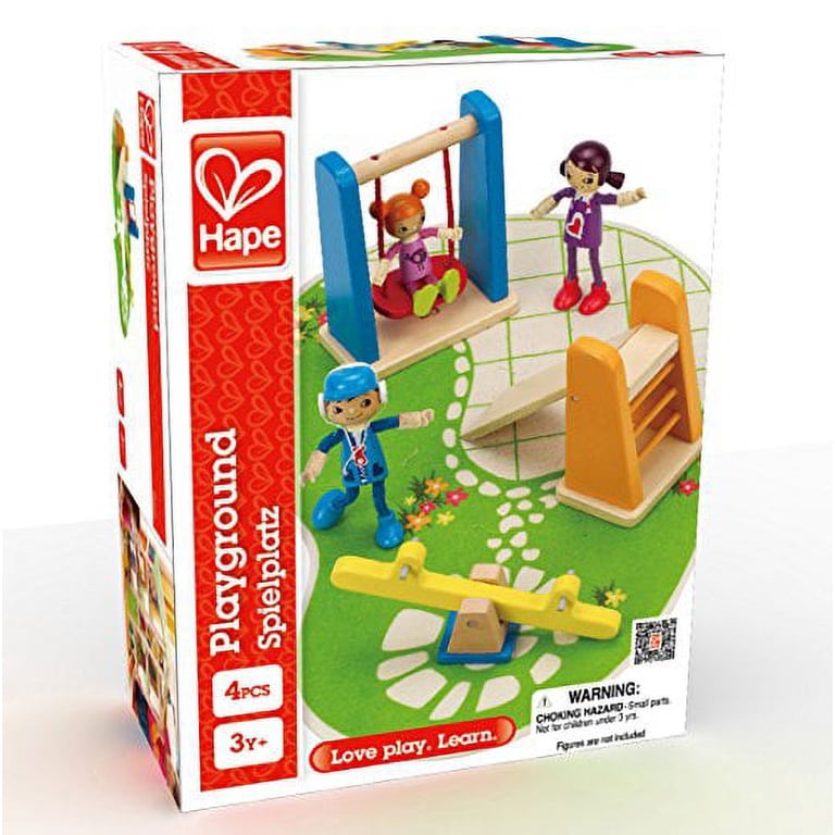 Hape Modern Family Wooden Younger Daughter Doll - Poseable Figure With Hand-Painted Bird Shirt, Maple Wood