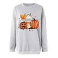 thumbnail image 3 of QQAMB Oversized Sweatshirts for Women Plus Size Halloween Casual Printed Crewneck Long Sleeve Loose Pullover Tops Gray 2XL, 3 of 3