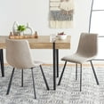 thumbnail image 2 of SAFAVIEH Pryer Tufted Dining Chair, Stone Grey, Set of 2 (21.8 in. W x 20.5 in. D x 34 in. H), 2 of 13