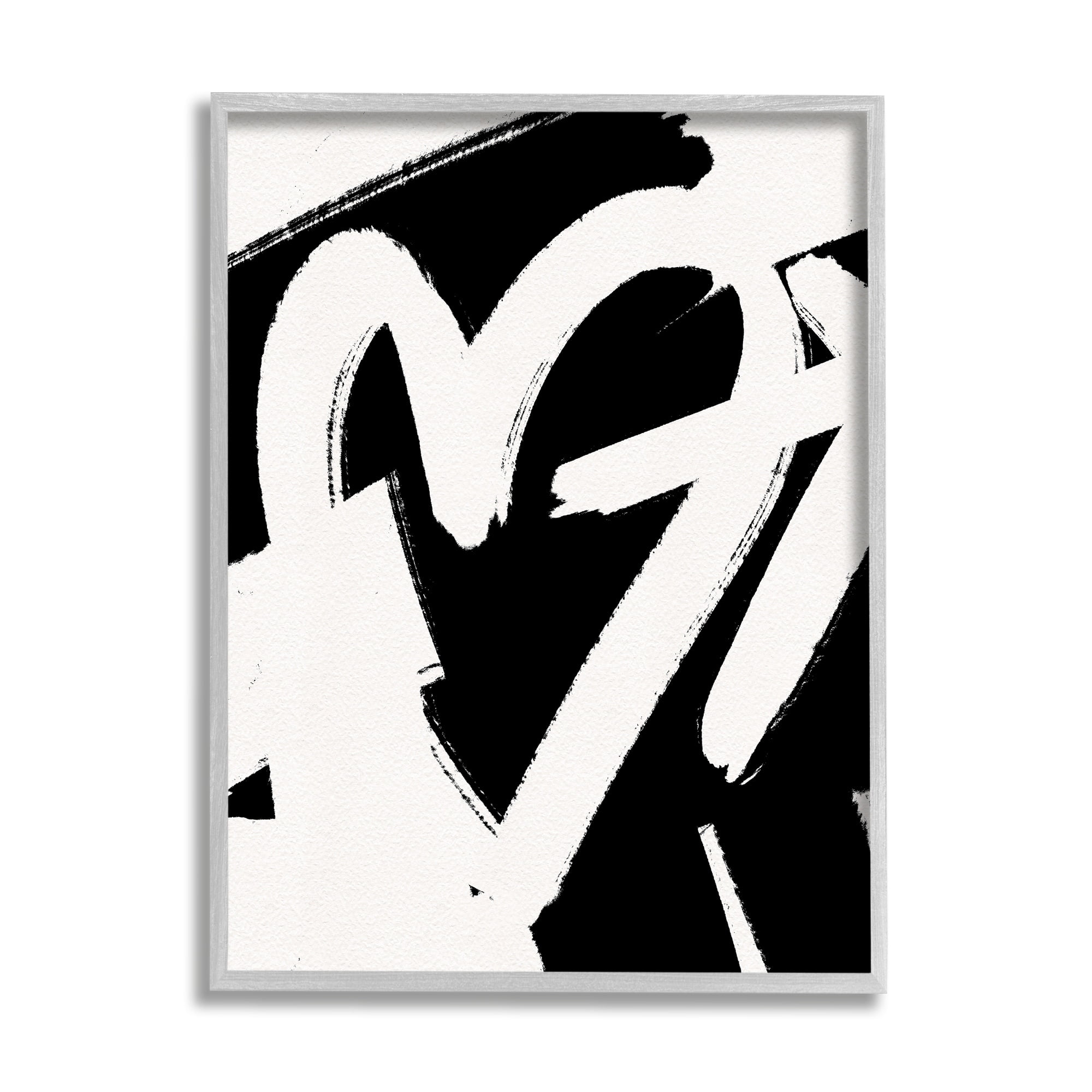 Stupell Industries Arrow Through Heart Black Contemporary Street Style Graphic Art Gray Framed Art Print Wall Art, Design by Leah Straatsma