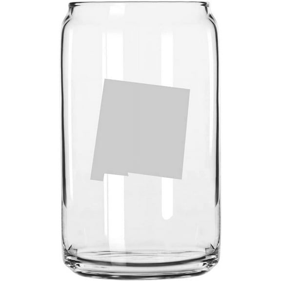 New Mexico Heart States Etched 16oz Libbey Can Glass