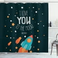 thumbnail image 1 of Ambesonne I Love You Shower Curtain, Rocket Cosmic Love, 69"Wx75"L, Multicolor, 1 of 3