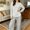 Gray women striped lounge set a1, variant on sdhkgrrt Women's 2 Piece Pajama Set Striped Long Sleeve Round Neck Pullover Tops Wide Leg Pants Casual Outfit Soft Comfy Stretchy Lounge Tracksuit, Gray M