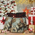 thumbnail image 6 of Rocae Wood Grain Shark Print Christmas Drawstring Linen Gift Bag with Drawstrings Treat Bag Goody Present Bags for Christmas Party Favor, 6 of 8