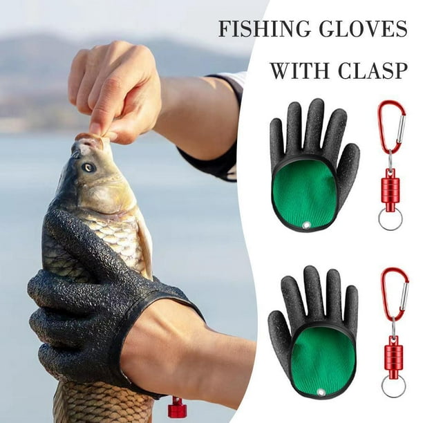 Pair of Fishing Gloves Textured Grip Fish Cleaning Cut Resistant Soft Lining