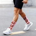 thumbnail image 1 of Bas Roses Thème de Noël Confortables Chaussettes de Sport Mi-Mollet Imprimées 3D Mignonnes, 1 of 5
