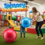 PlayBolt Jumbo 18-Inch Knobby Playground Balls – 2 Pack (Red & Blue) Giant Inflatable Rubber Kickballs with Hand Pump for Kids & Toddlers – Indoor & Outdoor Play