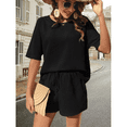 thumbnail image 2 of EASYBRA Women Batwing Sleeve Shirt and Shorts Set Casual Two Piece Summer Outfit, 2 of 5