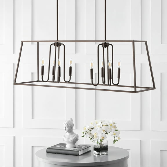 SAFAVIEH Onia 8 Light Mid-Century Pendant, Bronze Black