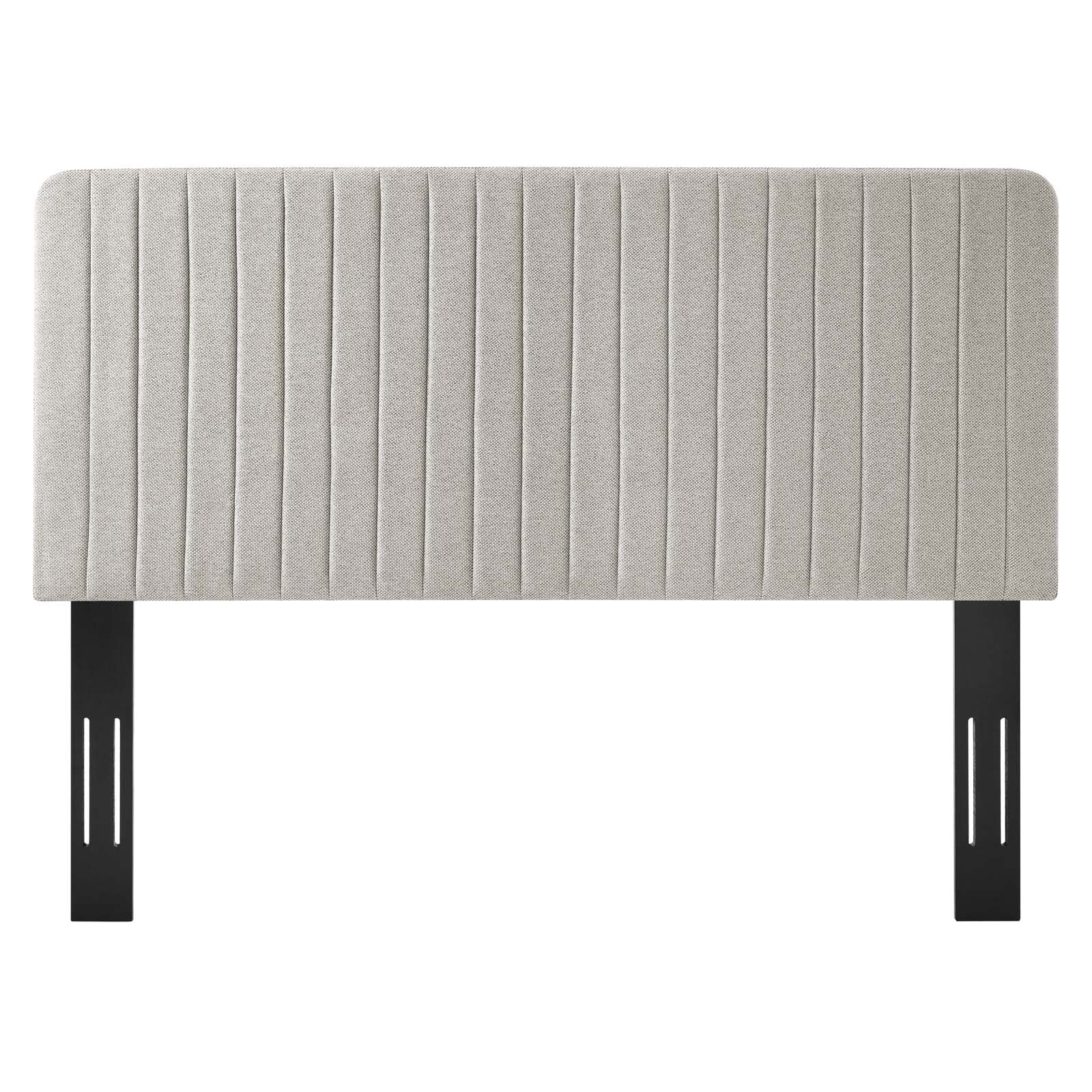 Tufted Headboard, Full Queen Size, Fabric, Light Brown Oatmeal, Modern Contemporary Urban Design, Bedroom Master Guest Suite
